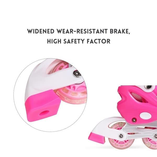 Skatingzone's 4 Wheels Adjustable Inline Skates Skating Shoes for Boys Kids Girls Skating Shoe Adjustable Roller Blades Age 6 to 15 Years