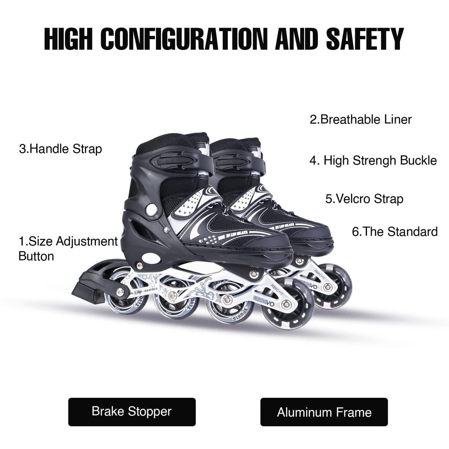 Skatingzone's 4 Wheels Adjustable Inline Skates Skating Shoes for Boys Kids Girls Skating Shoe Adjustable Roller Blades Age 6 to 15 Years