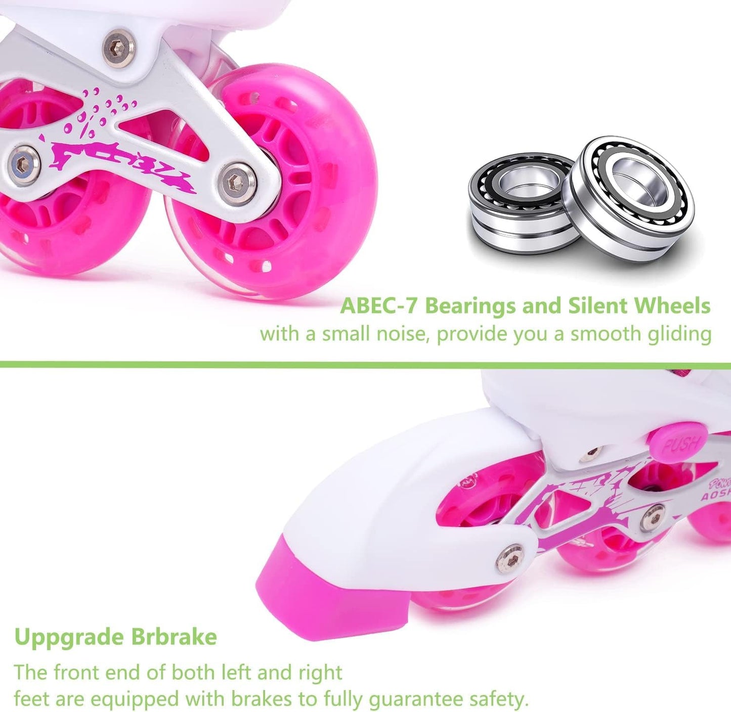 Skatingzone's 4 Wheels Adjustable Inline Skates Skating Shoes for Boys Kids Girls Skating Shoe Adjustable Roller Blades Age 6 to 15 Years
